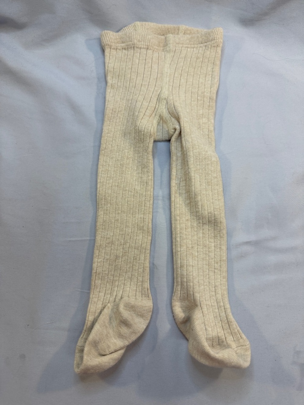 Zara Beige Ribbed Kids Tights